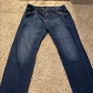 Faded denim jeans